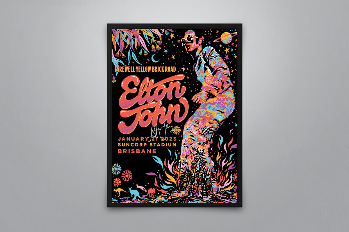 Elton John: Farewell Yellow Brick Road Signed Poster with COA