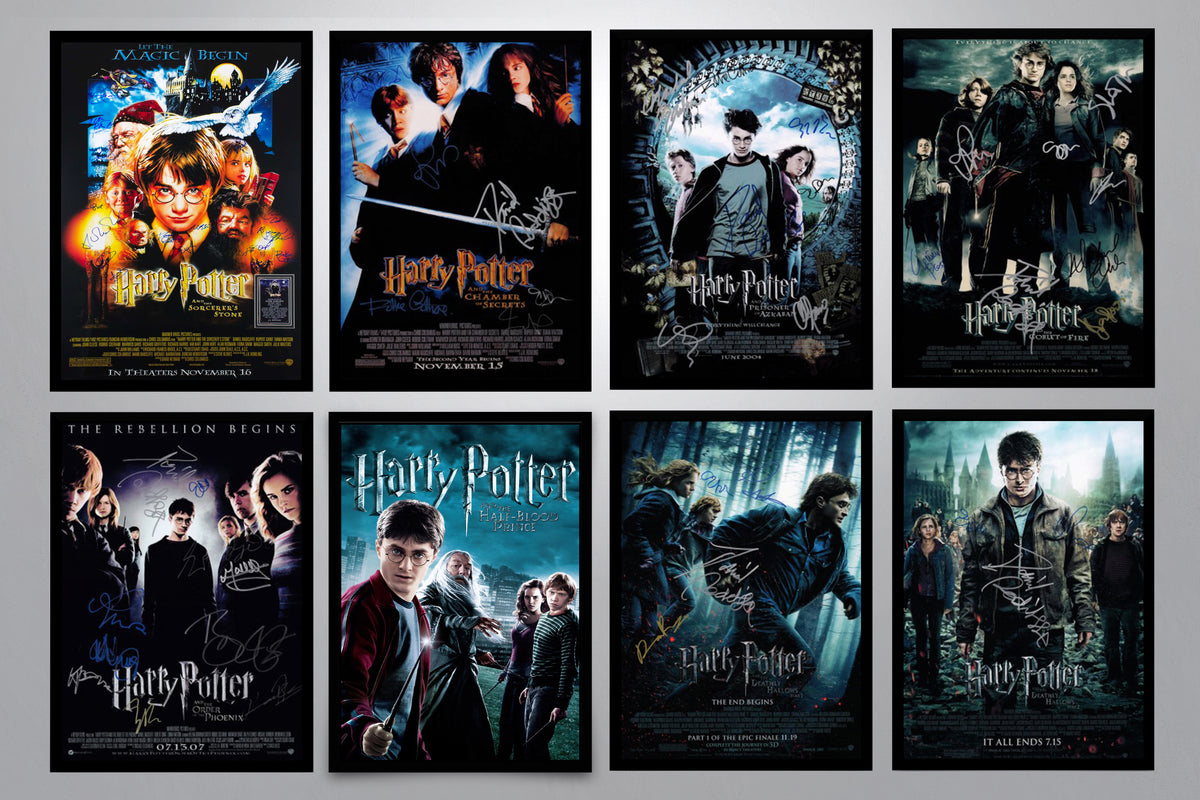 Harry Potter Movie Collection Framed Signed Movie A3 Posters Autographs  Prints