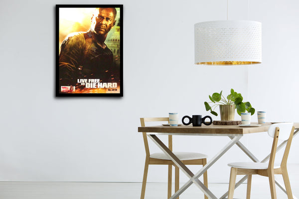 Live Free or Die Hard Signed Poster with COA