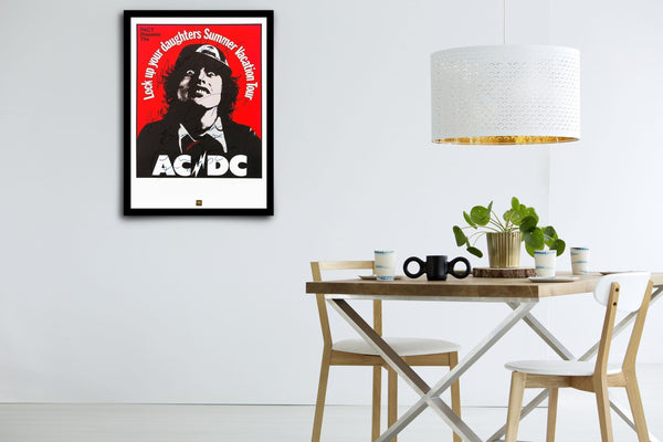 AC/DC: 1975 Summer Vacation Tour Signed Poster with COA