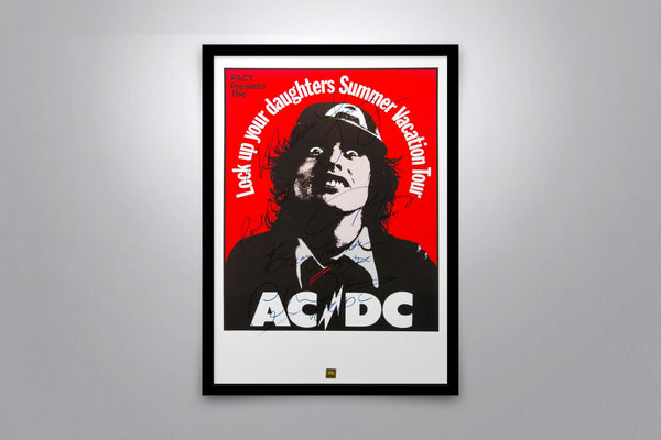AC/DC: 1975 Summer Vacation Tour Signed Poster with COA