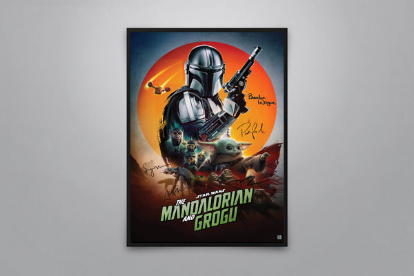 The Mandalorian and Grogu Signed Poster with COA