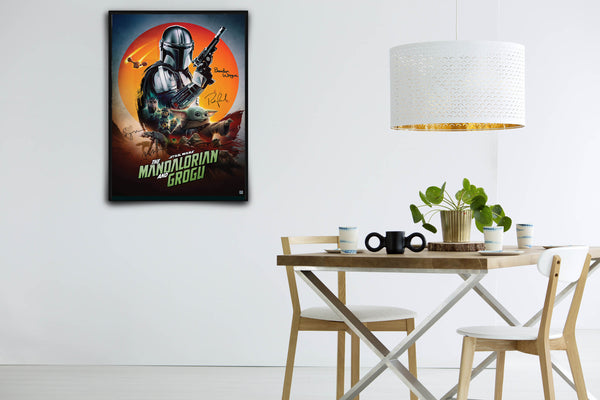 The Mandalorian and Grogu Signed Poster with COA