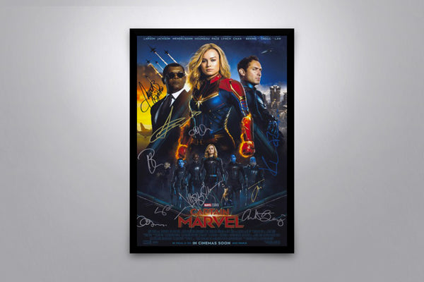 Captain Marvel Signed Poster with COA
