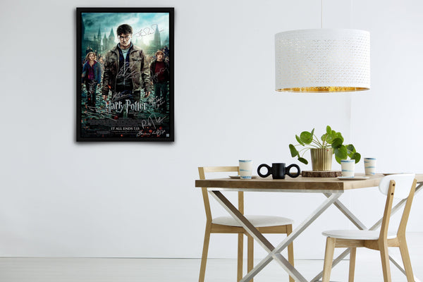Harry Potter and the Deathly Hallows Part 2 Signed Poster with COA
