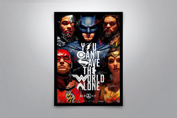 Justice League Signed Poster with COA