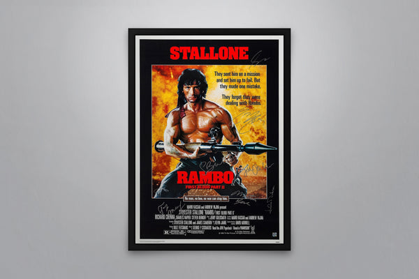 Rambo: First Blood Part II Signed Poster with COA