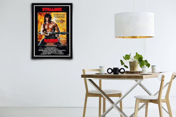 Rambo: First Blood Part II Signed Poster with COA