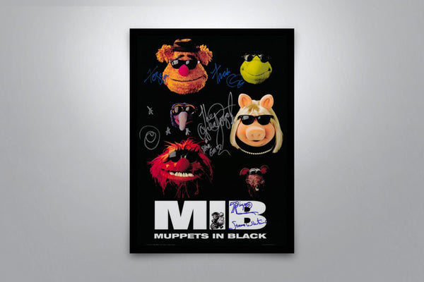 The Muppet Show: Muppets in Black Signed Poster with COA
