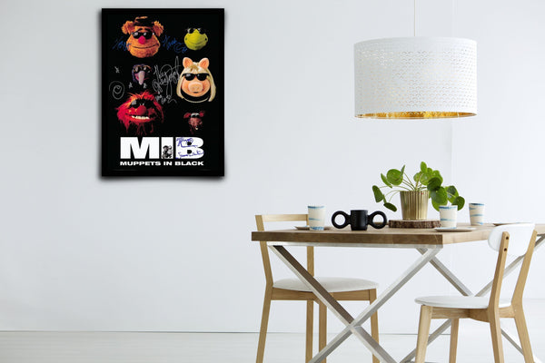 The Muppet Show: Muppets in Black Signed Poster with COA