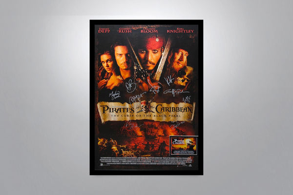 PIRATES OF THE CARIBBEAN: The Curse of the Black Pearl - Signed Poster + COA